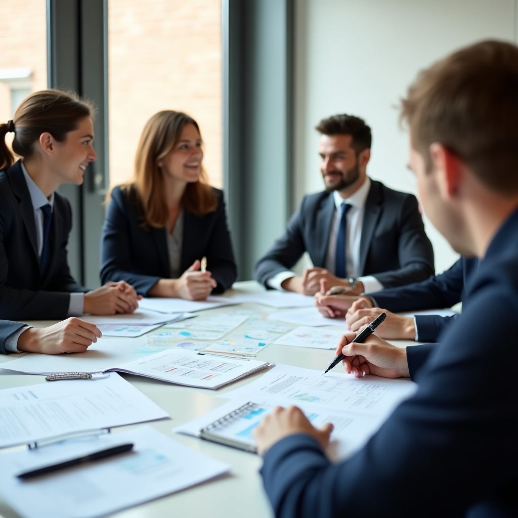 Reunión de equipo planificando estrategias